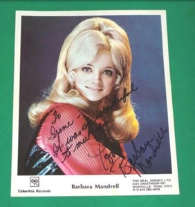 DE COLECCIÓN BARBARA BARBRA MANDRELL AUTÓGRAFO FOTO FIRMADA COLUMBIA RECORDS PAPEL PROMOCIONAL - Imagen 1 de 1