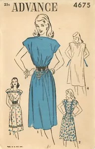 Vestido saco pulóver Advance 4675 con cinturón, cinturón de cinta, borde de cabeza de clavo talla 10-18 UC - Imagen 1 de 4