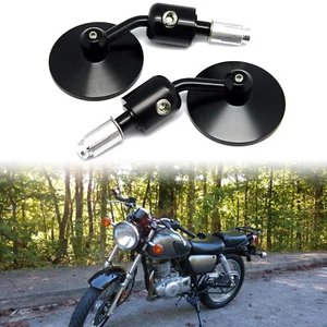 Round Custom Motorcycle Handle Bar End Rearview Mirrors 7/8" For Suzuki TU250X - Picture 1 of 12