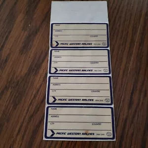 Pacific Western Airlines Luggage adhesive tags - memorabilia - Canada - Picture 1 of 3