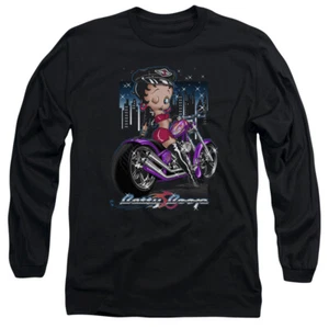 BETTY BOOP CITY CHOPPER Licensed Men's Long Sleeve Graphic Tee Shirt SM-3XL - Picture 1 of 2