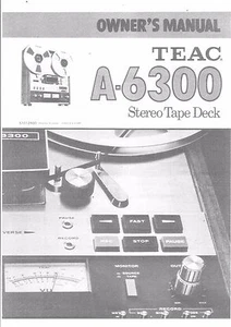 TEAC Bedienungsanleitung user manual owners manual  für A- 6300  Copy - Bild 1 von 1