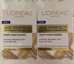 2~Loreal Age Perfect Anti-Sagging+Even Tone Collagen Expert Night Moisturizer - Picture 1 of 7