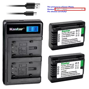 Kastar Battery LCD Dual Charger for VW-VBY100 Panasonic HC-V201 HC-V201K Camera - Picture 1 of 12