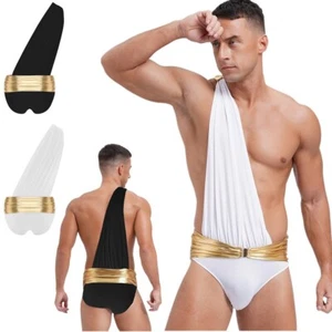 Mens Roman Integrated Briefs Ancient Greek Metallic Belt Cupid Costume Cosplay - Picture 1 of 28