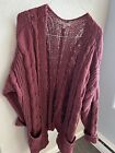 Love Tree Women’s Long Sleeve Mauve Cardigan With Pockets -Size Large