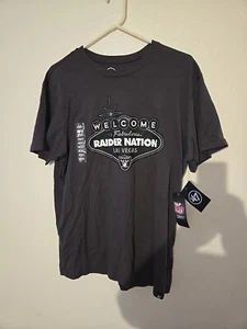 NWT Las Vegas Raiders Sign NFL 47 Grey Short Sleeve Crew Neck T-Shirt Mens L - Picture 1 of 3