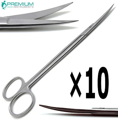 10 piezas Tijeras dentales quirúrgicas médicas otorrinolaringológicas Kelly curvas 7" herramientas afiladas/afiladas Foto 1 de 4