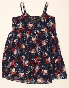 PER UNA Womens Sleeveless Slip Dress UK 20 2XL Navy Blue Floral Polyester JX07 - Picture 1 of 4