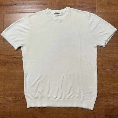 Camiseta Paul Taylor Para Hombre M Beige Manga Corta Texturizada Dinero Antiguo Tranquilo Lujo Foto 1 de 4