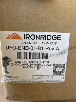 IRONRIDGE Iron Ridge UFO-END-01-B1 Rev A Brand New Pack Of 10 Each