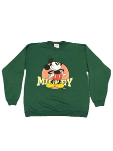 VINTAGE 90er MICKEY MOUSE DISNEY SWEATSHIRT HERREN Large grün CREWNECK - Bild 1 von 4