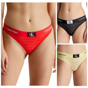 Calvin Klein Animal Lace Thong Elegant Designer Womens Knickers 000QF7175E - Picture 1 of 10