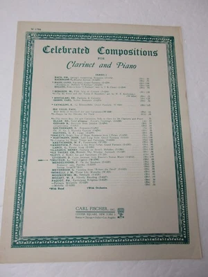 L Mauer Valse Caprice for Solo B Flat Clarinet & Piano Sheet Music Carl Fischer - Image 1 of 4