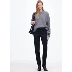 Madewell Slim Straight Utility Pant Black Mid Rise Relaxe Size 30 NWT $128 - Picture 1 of 11