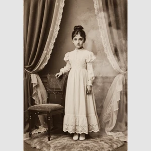 Young Lady Creepy Photo Strange Ghost  Old Spirit Photography Print Victorian 12 - Picture 1 of 1