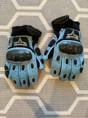 Icon Motorsports Merc Motorcycle Gloves Women’s Size Large L Blue - Image 1 of 4
