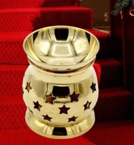 Elegante lámpara de aroma de latón de metal de 3,5" quemador de aceite difusor de aceite tealight decoración del hogar - Imagen 1 de 6