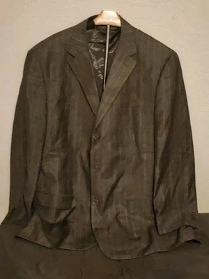 Giorgio Fiorelli Mens Blazer Sport Coat 4L (Tag 50)  Grey Striped Double Vented  - Image 1 of 4