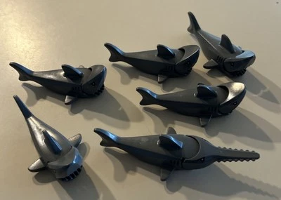 LEGO Animals Shark Lot A - Dark Gray Sharks x 5 With 1 Sawfish Shark - Image 1 of 4