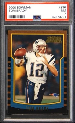 2000 Bowman Football Tom Brady Rookie PSA 7 Patriots NM - Image 1 of 2