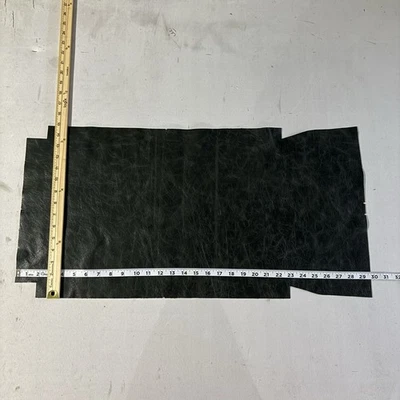 Leather Scrap Remnants Distressed Dark Green/Gray 15”x29-1/2” - Image 1 of 4