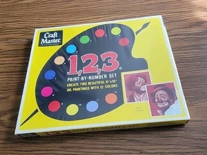 Vtg 1968 CRAFT MASTER SEALED 1,2,3 PAINT BY NUMBER SET K-9 CLOWNS 2-8×10 Panels - Picture 1 of 8
