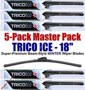 5 Pack 18" WINTER Wiper Blades Super-Premium Beam-Style Trico ICE 35-180 (x5) - Picture 1 of 12