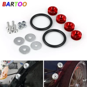 Red JDM CNC Quick Release Fasteners Car Bumpers Trunk Fender Hatch Lids Kit - Picture 1 of 5