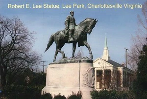 Robert E. Lee Statue, Lee Park Charlottesville Virginia VA, Civil War - Postcard - Picture 1 of 2