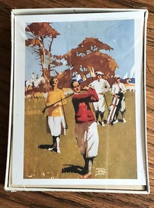Vintage Nostalgic Blank Note Cards Golfers 8 Notes With Envelopes - Picture 1 of 2