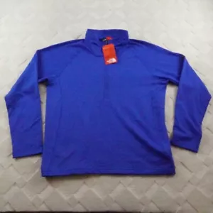 The North Face Quarter-Zip Fleece Sweater Mens Extra Large Blue Outdoors Hiking - Picture 1 of 11