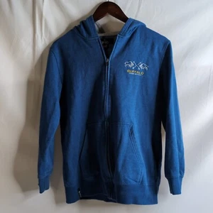 Y2K Buffalo David Bitton Kid's Blue Full Zip Hoodie With Embroidered Logo, XL - Picture 1 of 8