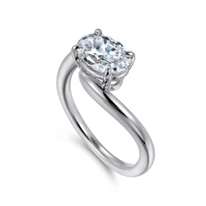 Anillo de compromiso de platino 950 con diamante de talla ovalada creado en laboratorio IGI 5 5,5 de 1,50 quilates - Imagen 1 de 12