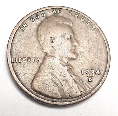 1934 D Lincoln Wheat Cent / Penny  *AG OR BETTER* **FREE SHIPPING** Cover