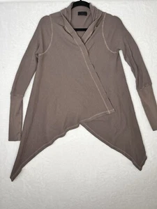 Adriano Goldschmeid AG M/L Pima/Modal Brown Waffle Wrap Cardigan Lagenlook Layer - Picture 1 of 15