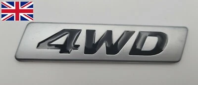 Metal Black 4WD Car BADGE BOOT Tailgate Badge Decals Sticker EMBLEM 4WD 4X4 UK - Image 1 of 4