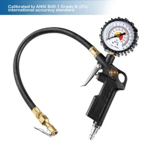 New Tire Inflator with Pressure Gauge–2-1/2" Dial, Swivel Air Chuck Gauge 220PSi - Bild 1 von 8