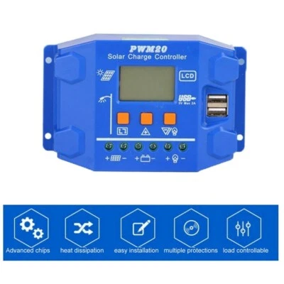 PWM 20A 12/24V Solarladeregler Regler Batterieladegerät LCD USB... - Bild 1 von 4