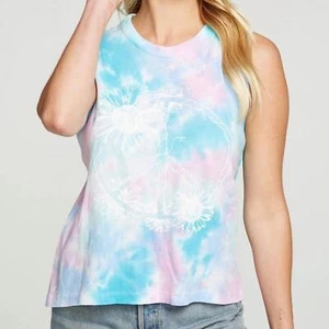 8. NWT Chaser Flower Peace Tank Top - Picture 1 of 7