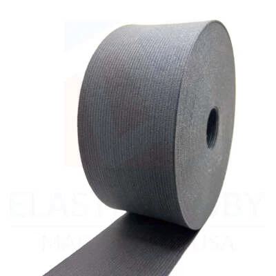 3" (76mm) Black Knitted Elastic - US Made - Image 1 of 4