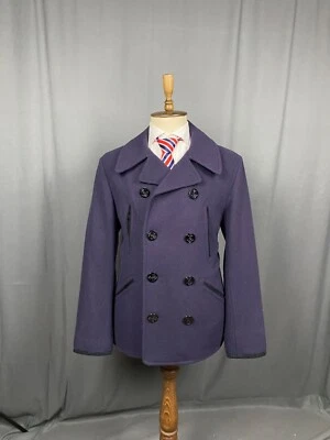 Abrigo Ralph Lauren Denim&Supply Para Hombre Azul Lana Doble Pecho Guisante Talla L Foto 1 de 4