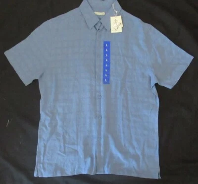 Camisa de manga corta a cuadros azul Age of Wisdom para hombre talla L Foto 1 de 3