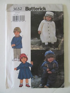 Butterick Toddler 1-4 years 3632 Jacket Dress Pants Cap Hat Coat Girls Boys Kids - Picture 1 of 6
