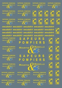 Décalcomanie Pompier, Waterslide, Véhicule de secours, Véhicules d'interventions - Picture 1 of 1