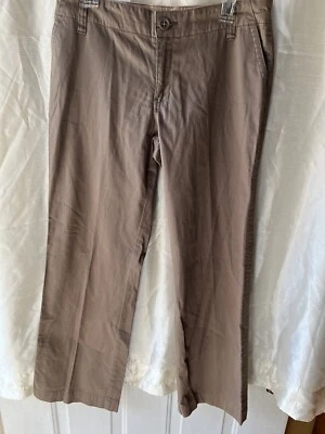 a.n.a. Womens Pants 10  Brown Trouser Flat Front Wide Leg 4 Pocket Workwear - Image 1 of 3