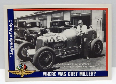 Indy 500 Chet Miller Legends Of Indy Trading Card #53 - Image 1 of 2