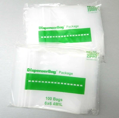 Zippit Reloc 6x6 200 RECLOSABLE Heavy Duty 4 Mil Clear Zip Seal Bags 6" x 6" - Image 1 of 4