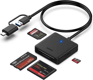Memory Card Reader, 4In1 USB 3.0 and USB-C to SD Micro SD MS CF Card Reader Ada - Picture 1 of 9