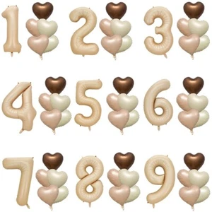 Juego de 6 globos de corazón con número de caramelo de 30" para niños feliz cumpleaños fiesta bebé shower - Imagen 1 de 33